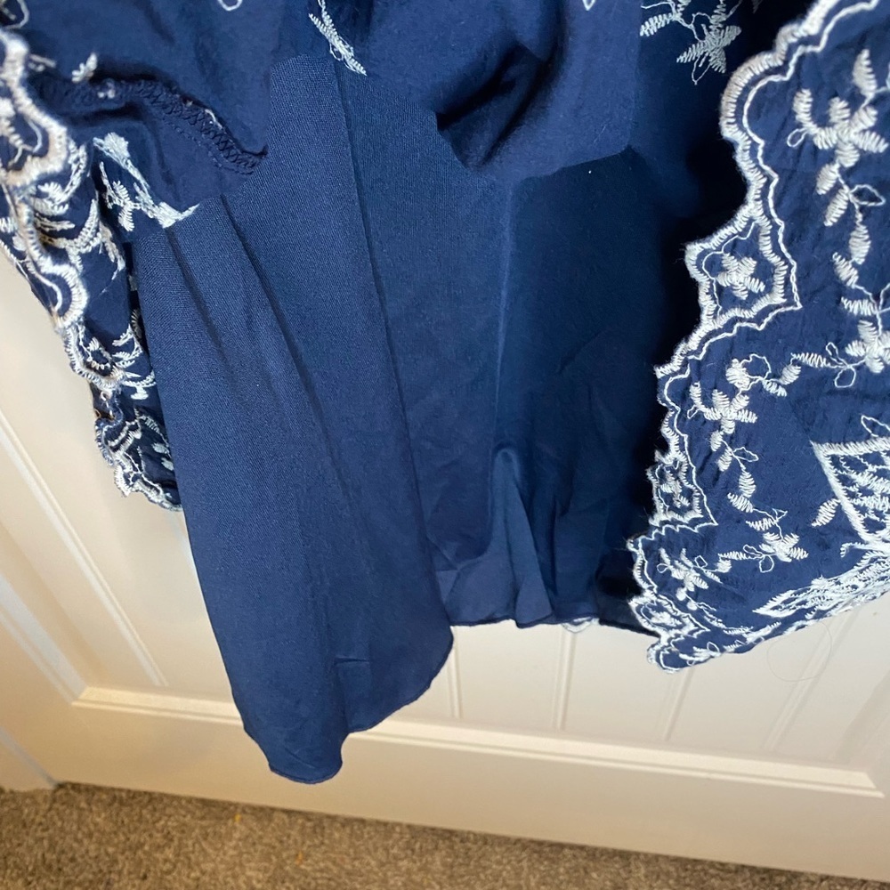 Speechless Navy Spaghetti Strap Patterned Dress - image 8